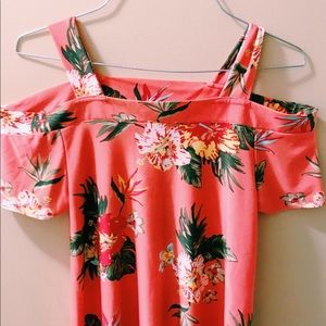 Bella & Birdie Tropical Off The Shoulder Shirt